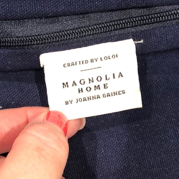 Magnolia Home Jordan Blue & Orange Accent Pillow Cover, 20" x 20" - Picture 4 of 8